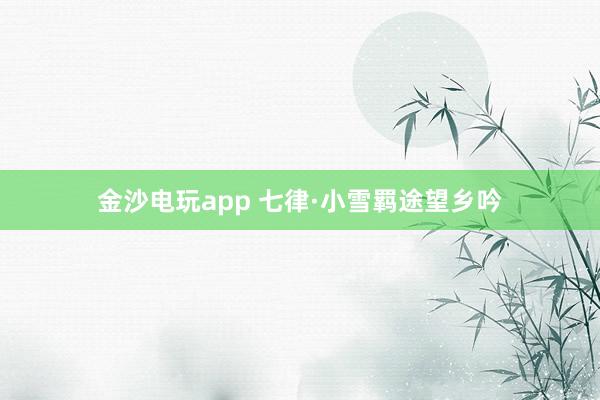 金沙电玩app 七律·小雪羁途望乡吟