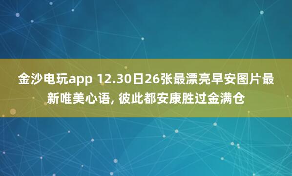 金沙电玩app 12.30日26张最漂亮早安图片最新唯美心语, 彼此都安康胜过金满仓