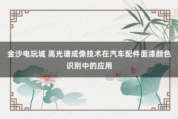 金沙电玩城 高光谱成像技术在汽车配件面漆颜色识别中的应用