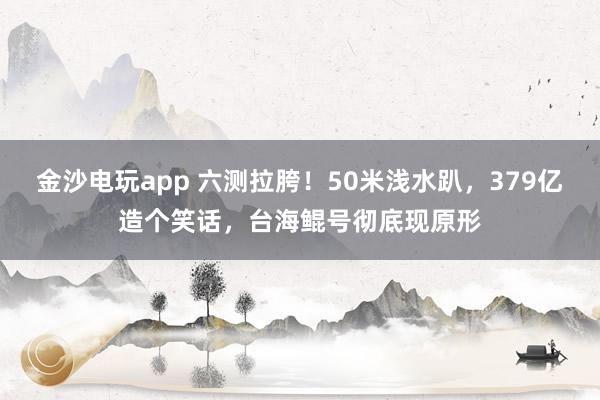 金沙电玩app 六测拉胯！50米浅水趴，379亿造个笑话，台海鲲号彻底现原形