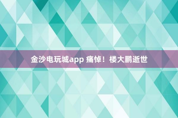 金沙电玩城app 痛悼!楼大鹏逝世