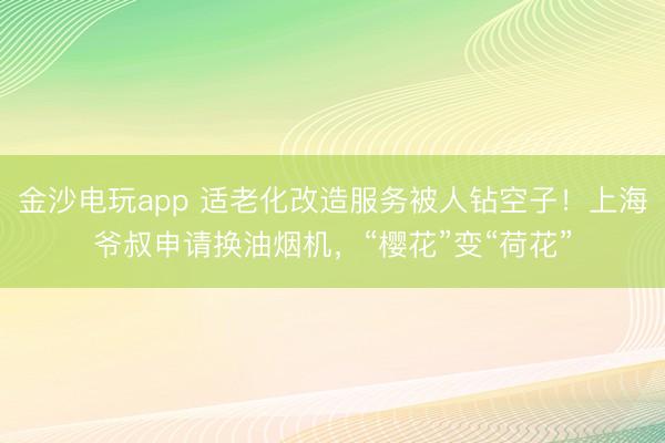 金沙电玩app 适老化改造服务被人钻空子！上海爷叔申请换油烟机，“樱花”变“荷花”
