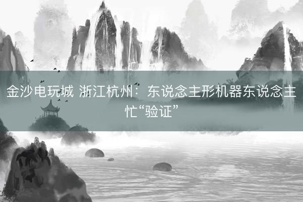 金沙电玩城 浙江杭州：东说念主形机器东说念主忙“验证”
