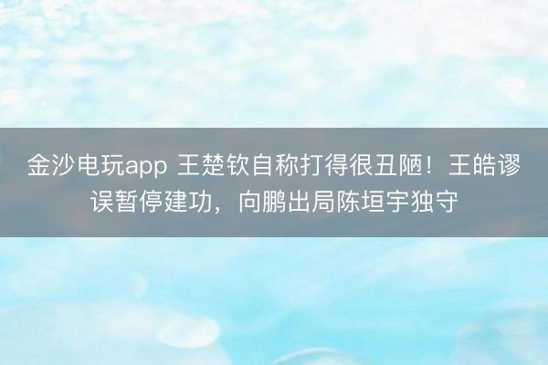金沙电玩app 王楚钦自称打得很丑陋！王皓谬误暂停建功，向鹏出局陈垣宇独守